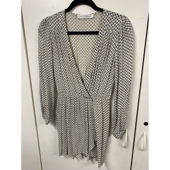 Honey Belle Boho Beige And Black Patterned Mini Dress Womens XS‎ - Picture 1 of 10